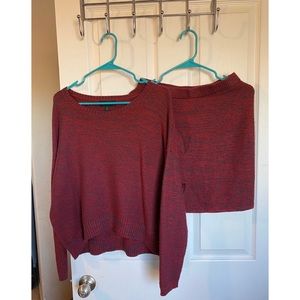 Red Sweater Matching Set